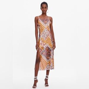 Zara Sequins Abstract Print Midi Dress